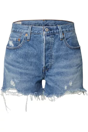Levi's Kvinna Shorts - Jeans '501® ORIGINAL SHORT MED INDIGO - WORN IN