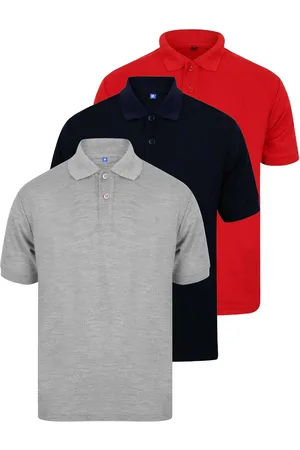 Enzo Kruze | Mens Polo Shirts (3 Pack) - GRY/NVY/RED