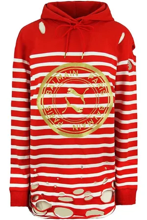 PUMA X Balmain Dam Vit Distressed Hoodie