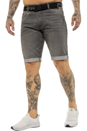 Enzo | Jeansshorts med bälte för herrar