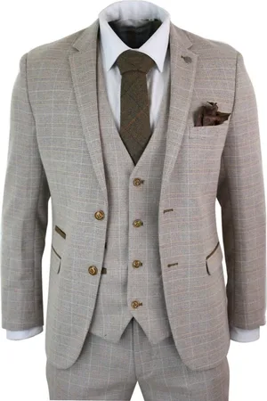 PAUL ANDREW Herr 3 Delar Tweed Check Vintage Retro Kostym