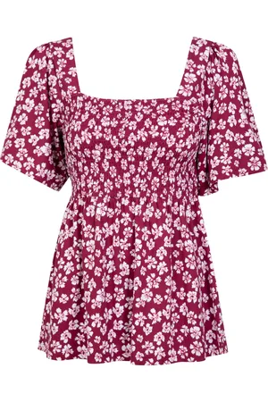 Mountain Warehouse Dam/Dotter Hydra Floral Shirred Top (Berry)