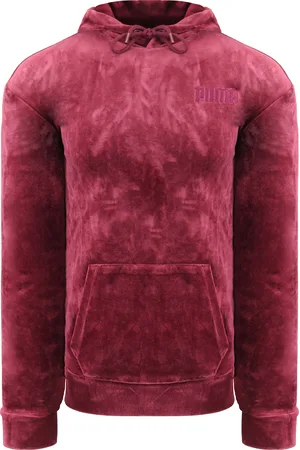 PUMA Broderad damtröja i vinröd velour
