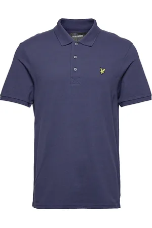 Lyle & Scott Enfärgad polotröja i marinblå