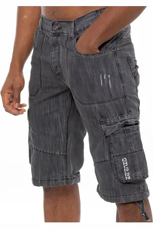 Enzo Cargo Combat Denim Shorts för herrar
