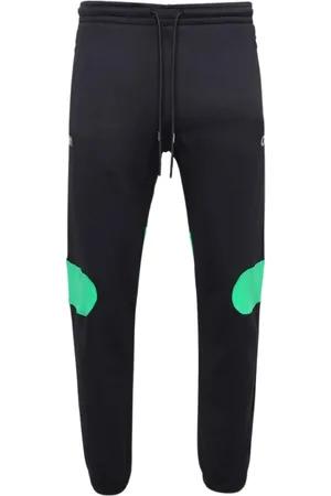OFF-WHITE Green Diag Outline Design Muddade Svarta Sweatpants