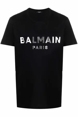 Balmain T-shirt med logotryck i silver