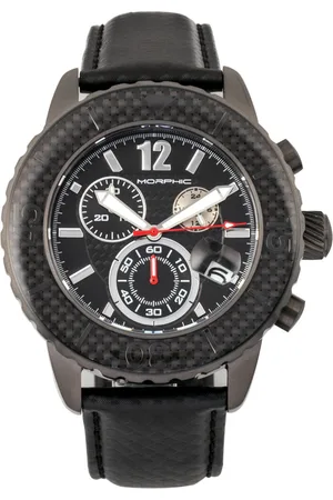 Morphic M51 Series Chronograph klocka med läderarmband och datum