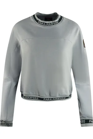 Parajumpers Vale Brand Logo Taped Hems Vapour Blue Cropped Jumper