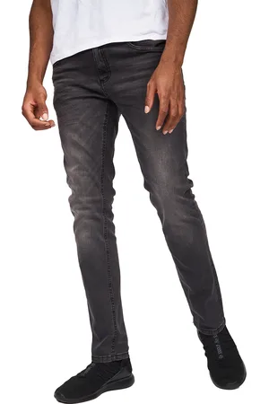 Crosshatch Mens Svelte Stretch Jeans (Mörkgrå)