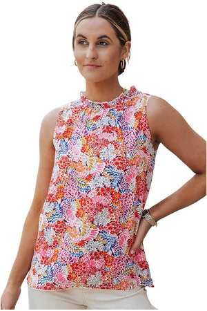 Azura Exchange Relaxed Tank Top med blommigt tryck för kvinnor i Multicolor