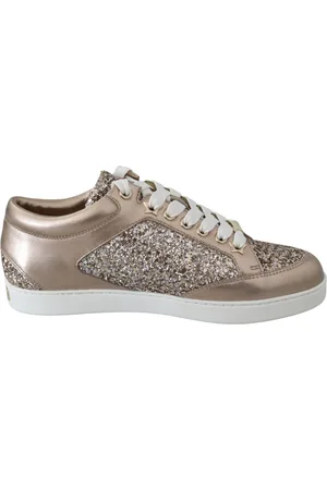 Jimmy Choo Dam Balett Rosa Läder Miami Sneakers