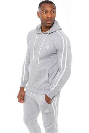 Enzo Randig huvtröja med pullover för herrar