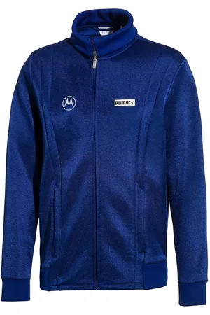 PUMA X Motorola T7 Långärmad Zip Up Marinblå Träningsjacka för herrar 579620 89