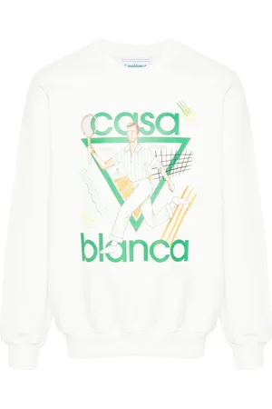 Casablanca Le Jeu Sweatshirt i bomull med tryck i vitt