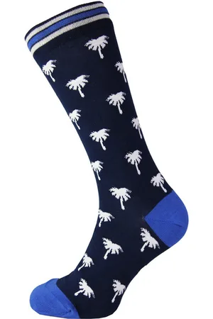 Ted Baker London Mini Palm Tree Tryckt Blå Herrstrumpor MXSBISTORTXH9M