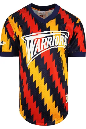 Mitchell & Ness NBA Golden State Warriors Wordmark Mesh T-shirt för herrar