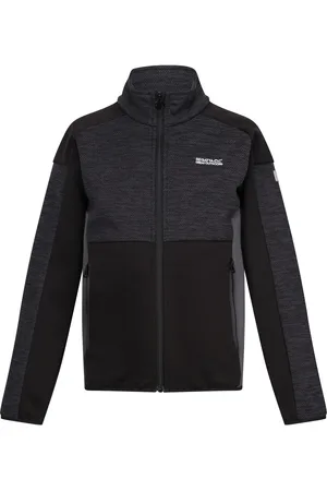 Regatta Highton III Fleecejacka för barn/ungdomar (Seal Grey/Svart)
