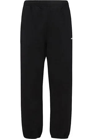 OFF-WHITE Diag Helvetica Design Smala Muddade Svarta Sweatpants