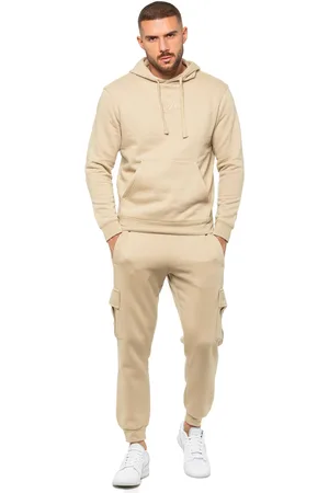 Enzo | Träningsoverall med huvtröja och pullover för herrar - Stone