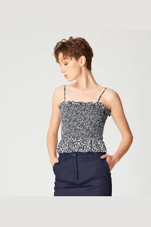 S.J. Smocks camisole topp med tunna band och blommigt tryck