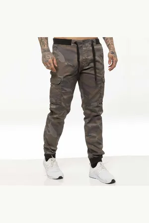 Enzo Militär Combat Jogger Byxor för herrar Designer Menswear