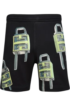 Givenchy Padlock Design Board Fit Svarta Bermudashorts