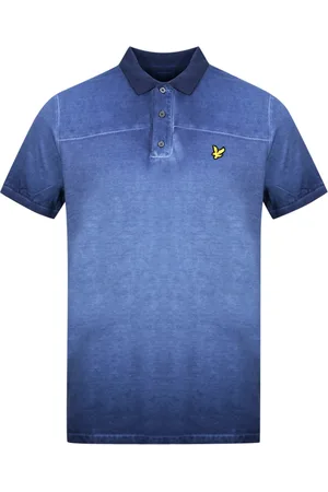 Lyle & Scott Marinblå Ink Wash Polotröja