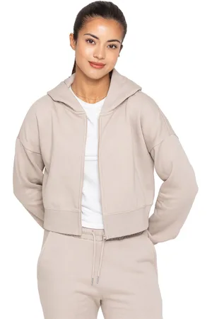 Enzo | Dam Crop Zip Hoodie - Havregryn
