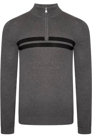 Dare 2B Mens Unite Us Stickad Sweatshirt med halv dragkedja (kolgrå/svart)