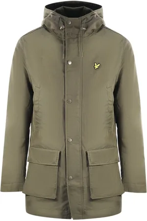 Lyle & Scott Olivgrön lång jacka