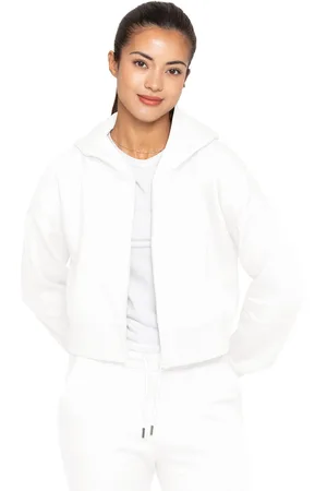 Enzo | Dam Crop Zip Hoodie - Off White