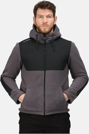 Regatta Mens Garrison Hooded Jacket (Iron/Black)