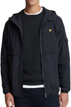 Lyle & Scott Branded Dark Navy Winbreaker-jacka med huva