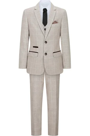 PAUL ANDREW Pojkar 3 Delar Tweed Rutig Vintage Retro Kostym