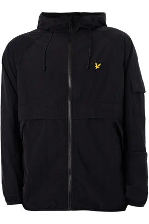 Lyle & Scott Branded Jet Black Winbreaker-jacka med huva