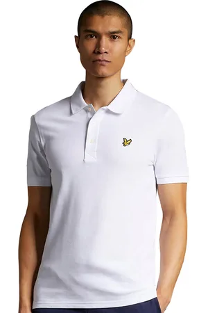 Lyle & Scott Enfärgad polotröja i vitt