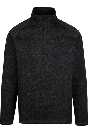 Trespass Mens Corsham Marl Half Zip Fleece Top (Black)