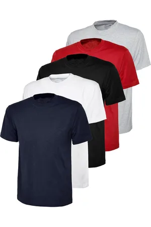 Enzo Kruze | T-shirtar med rund hals för damer (5-pack) - GRY/BLK/NVY/WHT/RED