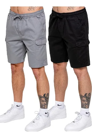 Enzo Kruze | 2-Pack Herr Cargo-Shorts - BLK/LTGREY