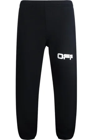 OFF-WHITE Airport Tape Logo Svarta träningsbyxor