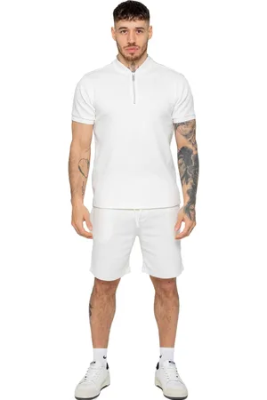 Enzo | Texturerad våfflad t-shirt och shorts för herrar
