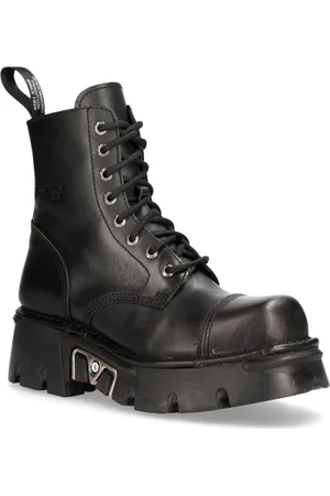New Rock Militära bikerstövlar i läder - M-NEWMILI083-S19