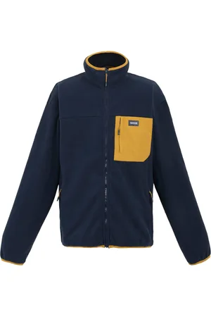 Regatta Mens Frankie Fleecejacka med full dragkedja (Marin/Mustard)