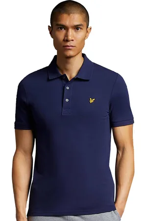 Lyle & Scott Enfärgad polotröja i marinblå