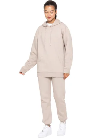 Enzo | Dam Oversized Pullover Hoodie Träningsoverall Set