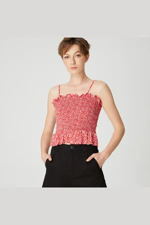 S.J. Smocks camisole topp med tunna band och blommigt tryck