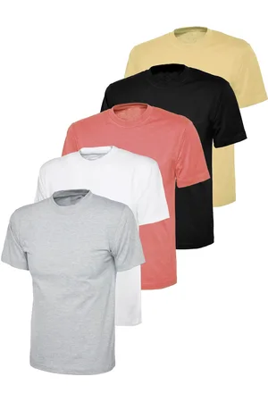 Enzo Kruze | T-shirtar med rund hals för kvinnor (5-pack) - BLK/GRY/PNK/NUDE/WHT