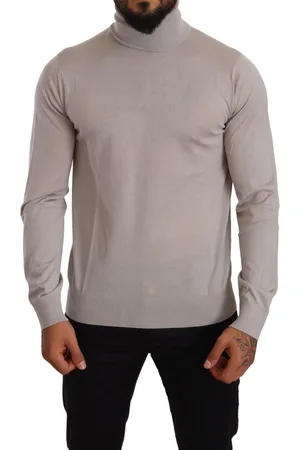 Dolce & Gabbana Grå Cashmere Turtleneck Pullover