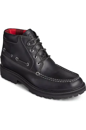 Sperry Authentic Original Lug Chukka Svarta Läderstövlar För Män